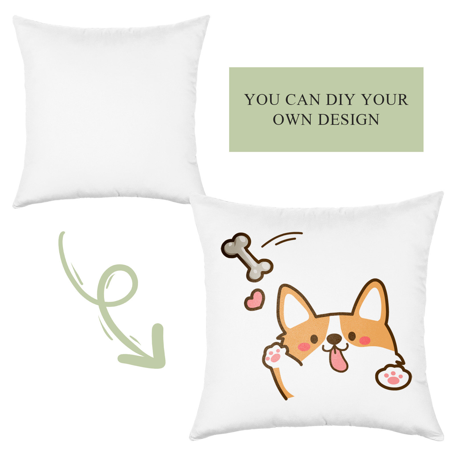 4Pcs White Sublimation Pillow  - Pillow Cover Sublimation recension och pris